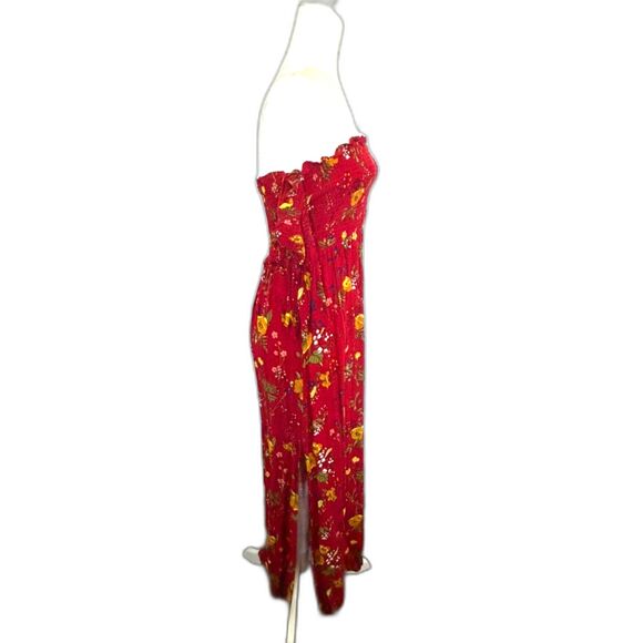 EXPRESS Floral Off The Shoulder Smocked Side Slit Bohemian Maxi Dress Size S - Picture 7 of 13